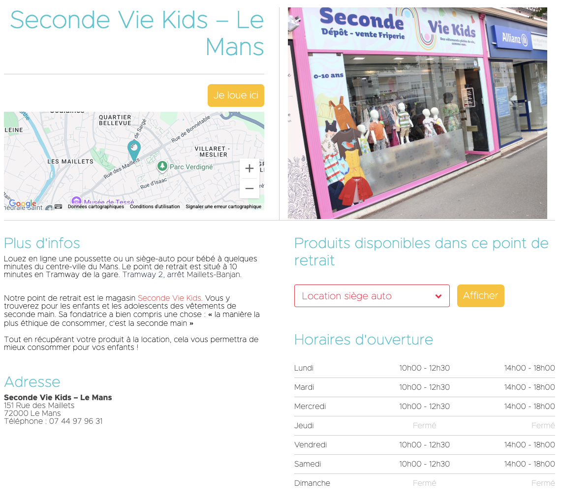 Location siège auto bébé le mans familib